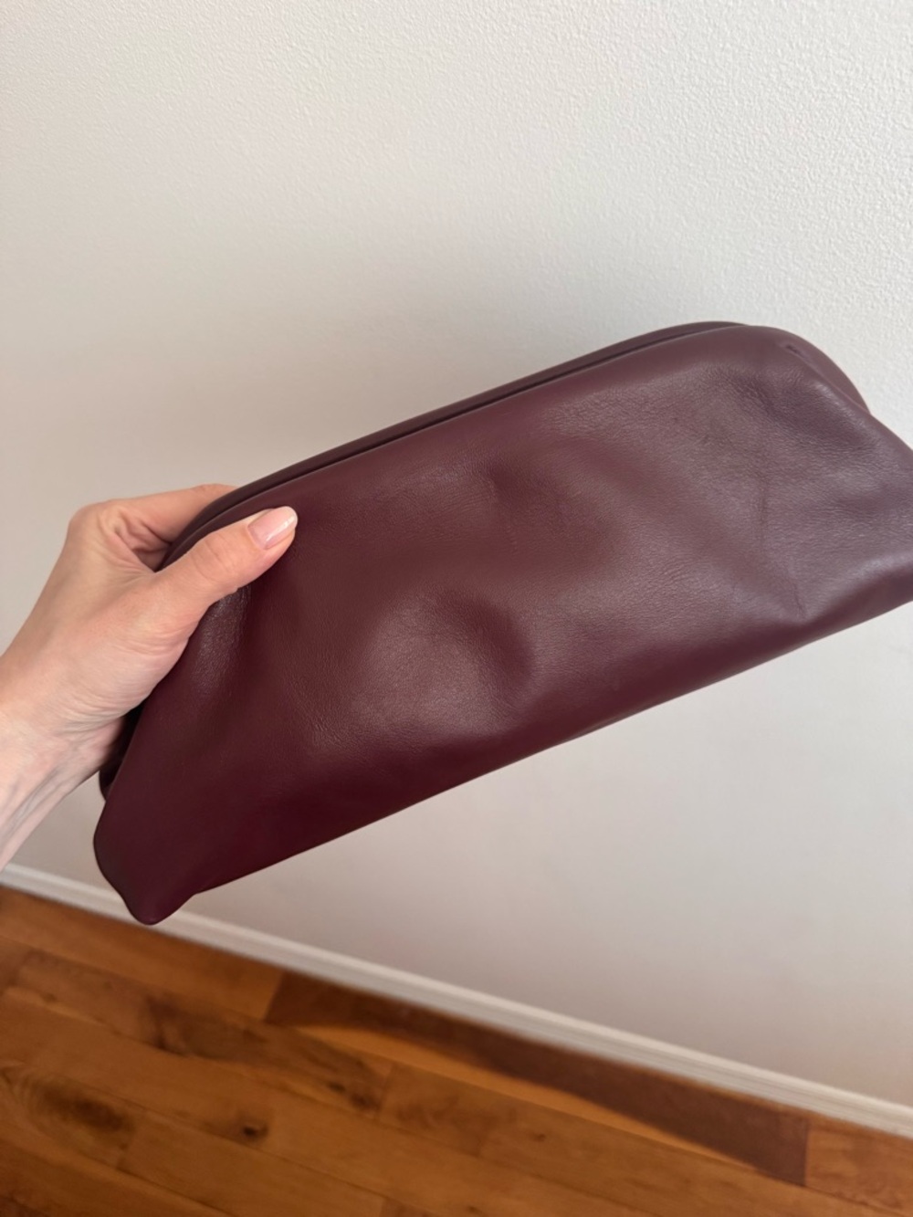 Leather Clutch in Deep Wine. NEW! NEVER BEEN WORN!!! ♥️